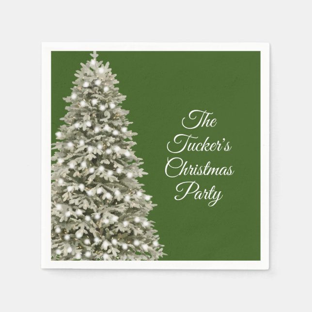 Simple Elegant Christmas Tree Christmas Party Napkin (Front)