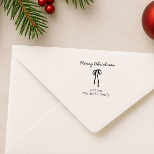 Simple Elegant Christmas tree   elegant bow Self-inking Stamp