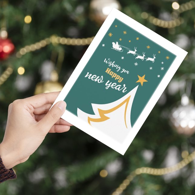 Simple Elegant Christmas Tree Foil Christmas Card (Creator Uploaded)