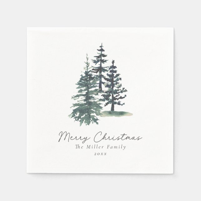 Simple Elegant Christmas tree | Pine tree  Napkin (Front)