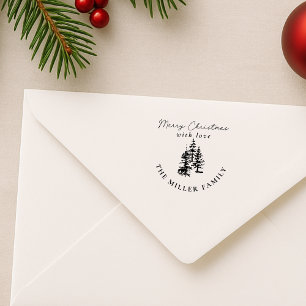 Simple Elegant Christmas tree Pine tree Self-inking Stamp