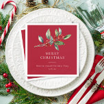 Simple Elegant Christmas Watercolor Botanical Napkin<br><div class="desc">Simple Elegant Christmas Watercolor Botanical Classic napkins features a beautiful watercolor illustration of seasonal greenery and holly berries,  along with elegant type.</div>