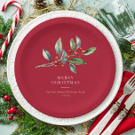 Simple Elegant Christmas Watercolor Botanical Paper Plate<br><div class="desc">Simple Elegant Christmas Watercolor Botanical Classic paper plates features a beautiful watercolor illustration of seasonal greenery and holly berries,  along with elegant type.</div>