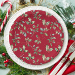 Simple Elegant Christmas Watercolor Botanical Paper Plate<br><div class="desc">Simple Elegant Christmas Watercolor Botanical Classic paper plates features a beautiful watercolor illustration of seasonal greenery and holly berries,  along with elegant type.</div>