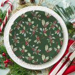 Simple Elegant Christmas Watercolor Botanical Paper Plate<br><div class="desc">Simple Elegant Christmas Watercolor Botanical Classic paper plates features a beautiful watercolor illustration of seasonal greenery and holly berries,  along with elegant type.</div>