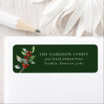 Simple Elegant Christmas Watercolor Floral Address<br><div class="desc">Simple Elegant Christmas Watercolor Floral Address label features a beautiful watercolor illustration of seasonal greenery and holly berries,  along with elegant type.</div>