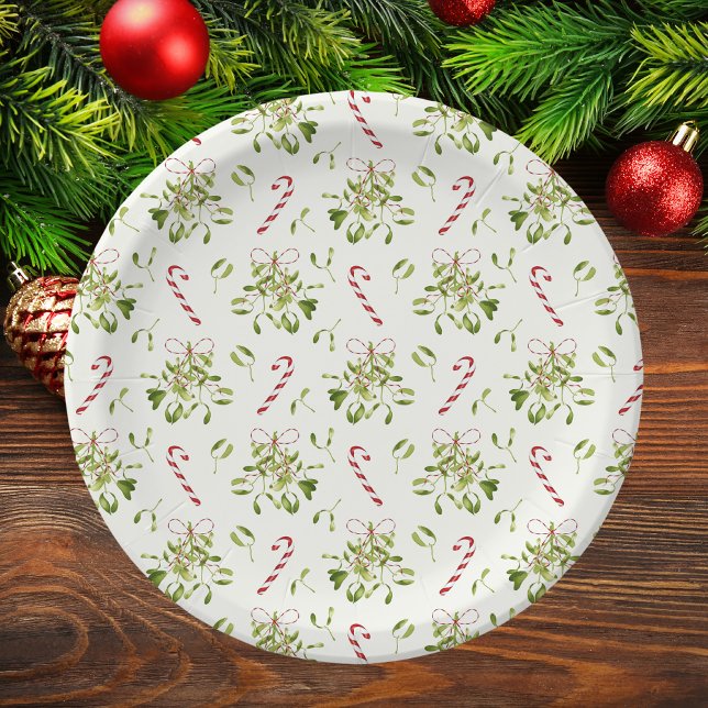 Simple Elegant Christmas Watercolor Greenery Paper Plate (Creator Uploaded)