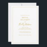 Simple Elegant Christmas | White Bridal Tea Party Invitation<br><div class="desc">This simple elegant Christmas | white bridal tea party invitation is perfect for your minimalist modern winter wedding. The classic gold luxury calligraphy, along with the traditional white background, all bordered with a minimal frame, is sure to complete the colourful holiday vibe you're looking for. You can personalise with your...</div>