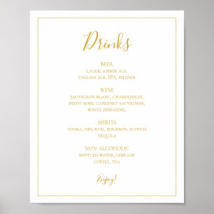 Simple Elegant Christmas   White Drinks Menu Sign
