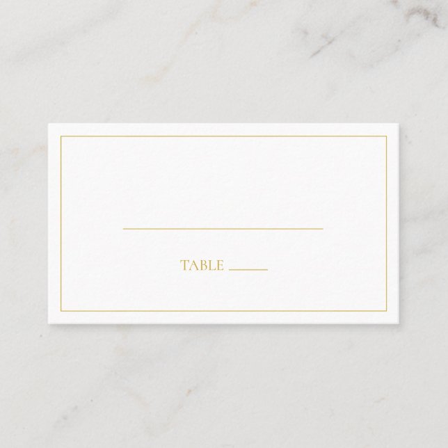 Simple Elegant Christmas | White Flat Wedding Place Card (Front)