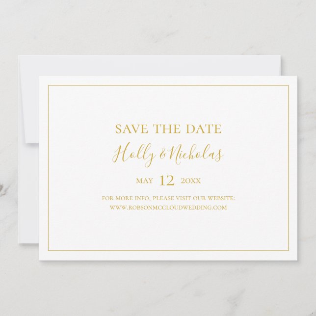 Simple Elegant Christmas | White Horizontal Save The Date (Front)