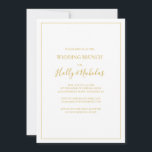 Simple Elegant Christmas | White Wedding Brunch Invitation<br><div class="desc">This simple elegant Christmas | white wedding brunch is perfect for your minimalist modern winter brunch. The classic gold luxury calligraphy, along with the traditional white background, all bordered with a minimal frame, is sure to complete the holiday vibe you're looking for. You can personalise with your own photos or...</div>