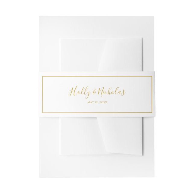 Simple Elegant Christmas | White Wedding Invitation Belly Band (Front Example)