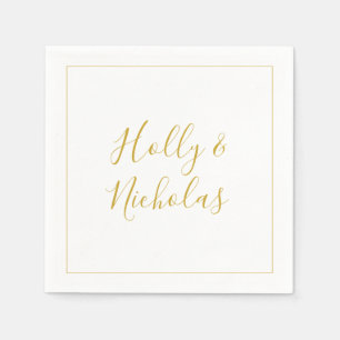 Simple Elegant Christmas   White Wedding Napkins