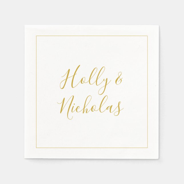 Simple Elegant Christmas | White Wedding Napkins (Front)