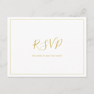 Simple Elegant Christmas   White Wedding RSVP Postcard
