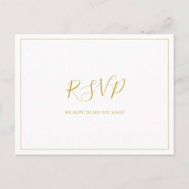 Simple Elegant Christmas | White Wedding RSVP Postcard (Front)