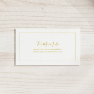 Simple Elegant Christmas   White Wedding Website Enclosure Card
