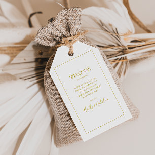 Simple Elegant Christmas   White Wedding Welcome Gift Tags