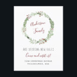 Simple Elegant Christmas Wreath Calligraphy Moving Announcement Postcard<br><div class="desc">Simple Elegant Christmas Wreath Calligraphy Moving Announcement Postcard</div>