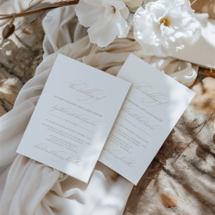 Simple Elegant Classic Calligraphy Wedding Invitation