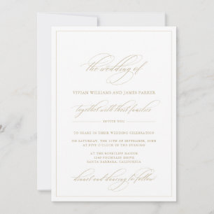 Simple Elegant Classic Calligraphy Wedding Invitation
