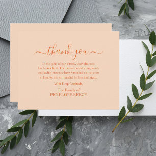 Simple Elegant Classic Memorial Bereavement Grief  Thank You Card