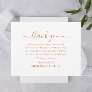 Simple Elegant Classic Memorial Funeral Thank You Card