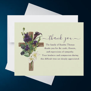 Simple Elegant Classic Message Memorial Funeral Card