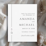 Simple Elegant Classic Monogram Save the Date<br><div class="desc">Simple, elegant and tasteful, this classic wedding Save the Date card features a thin line border along the left edge with the bride and groom's monogram initial. A combination of timeless elegant serif font paired with a traditional script font adds simple elegance to the design. You can add, remove or...</div>