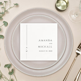 Simple Elegant Classic Monogram Wedding Napkin