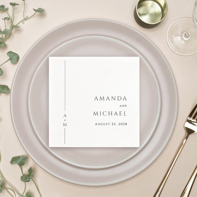 Simple Elegant Classic Monogram Wedding Napkin (Creator Uploaded)