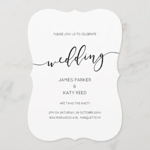 Simple elegant classic script calligraphy invite