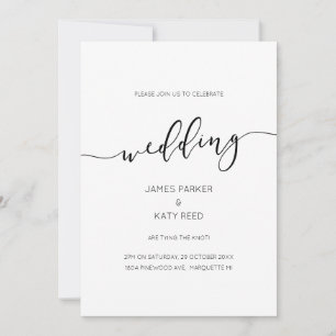 Simple elegant classic script calligraphy invite