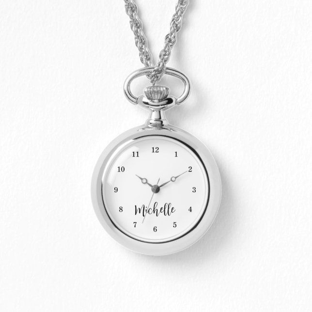Simple Elegant Classic Script Typography Watch (Front)