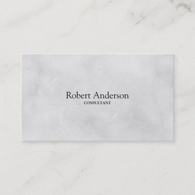 Simple Elegant Classic Texture Consltant  Business Card (Front)