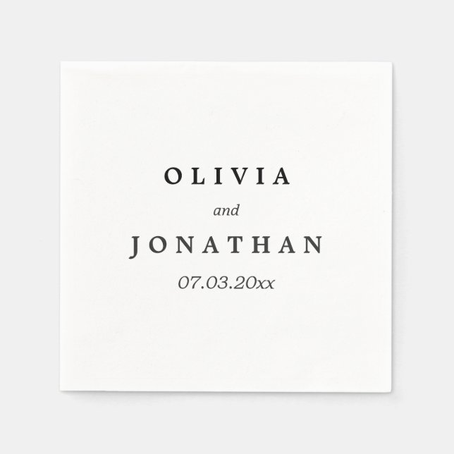 Simple Elegant | Classic Wedding Napkins (Front)