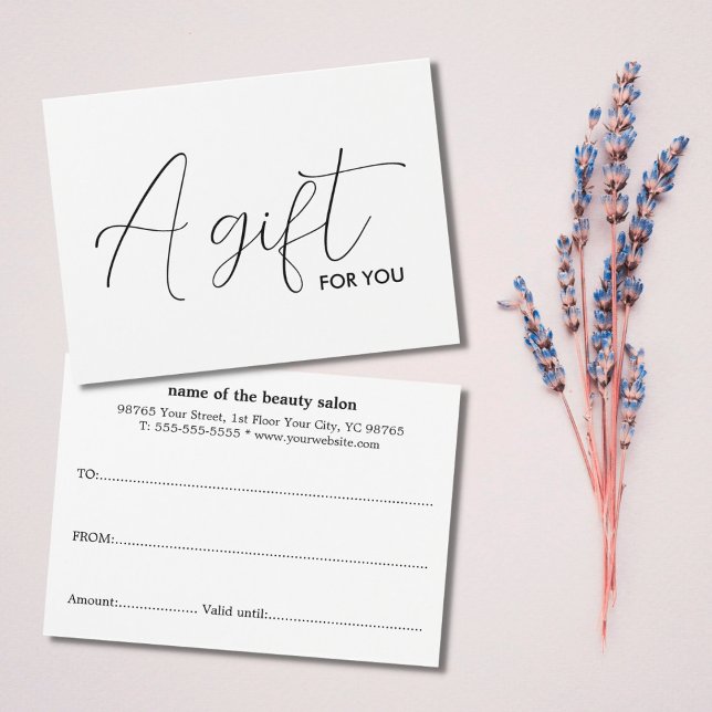 Simple Elegant Clean Black White Gift Certificate (Creator Uploaded)