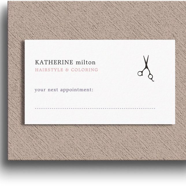Simple Elegant Clean Hair Stylist Appointment Card (Creator Uploaded)