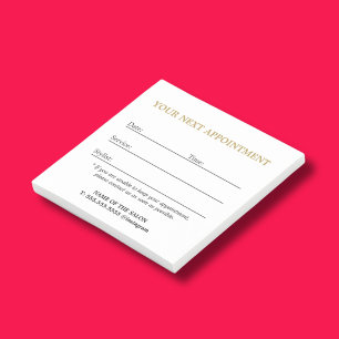 Simple Elegant Clean Salon Appointment Post-it Notes
