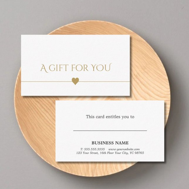 Simple Elegant Clean White Faux Gold Gift Card (Creator Uploaded)