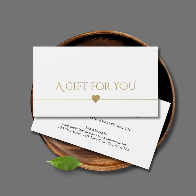 Simple Elegant Clean White Faux Gold Gift Card (Creator Uploaded)
