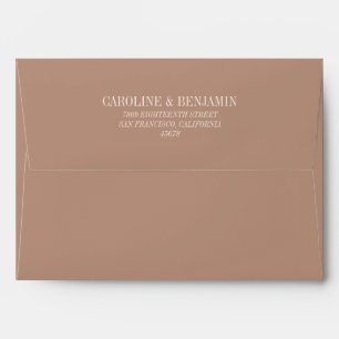 Simple Elegant Cocoa Wedding Return Address Envelope