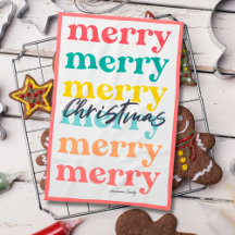 Simple Elegant Colourful Red White Merry Christmas