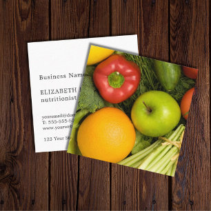 Simple Elegant Colourful Vegetables Nutritionist Square Business Card