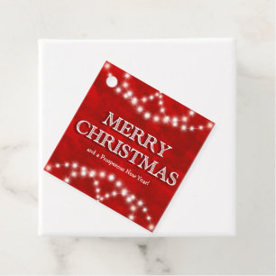 Simple Elegant Company Logo Merry Christmas Lights Favour Tags