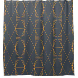 Simple, elegant, cool, trendy line graphic pattern shower curtain