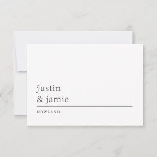 Simple Elegant Couple Names Monogram Card