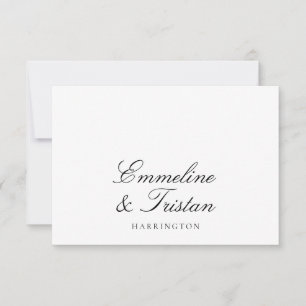 Simple Elegant Couple Names Script Monogram Card