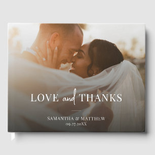 Simple Elegant Couple Photo Wedding Guest Book